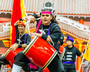 okinawan drums and dance at okinawan festival in honolulu hawaii on oahu. photo by cliff kimura.