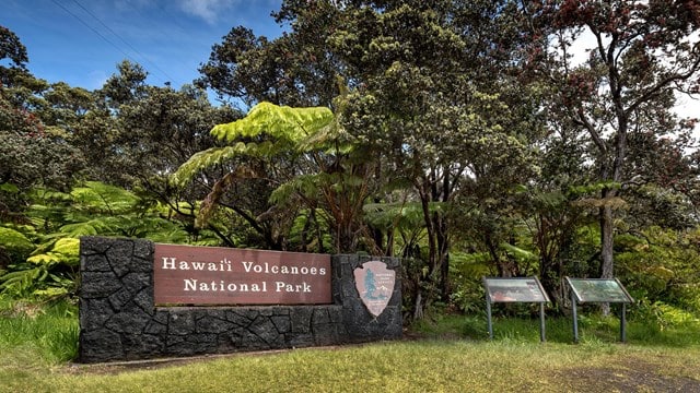 Hawaii Volcanoes National Park Sign