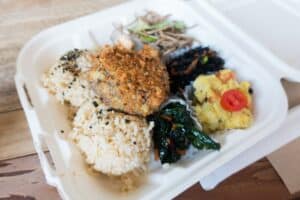 Hawaiian style takeout plate lunch, with rice, meat, and vegetables hateii hawiia hawaii. hawaiii hawiaii hwaii hawaai hawall hawii hawwai hawwaii hawwii hiwaii haiwaii hawia hawwi 2074687825
