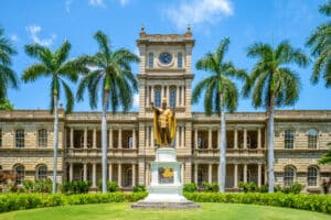 Kamehameha statue, tate Supreme Court, Hawaii