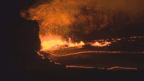 Erupting volcano