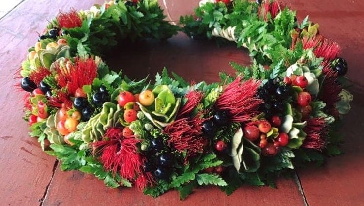 Woven haku flower lei for the head